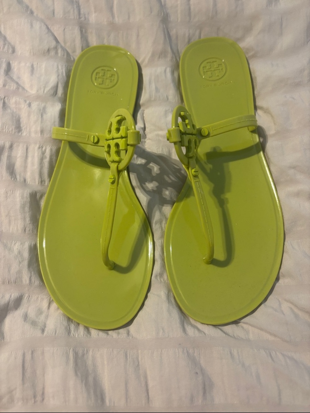 Tory Burch Green Jelly Miller Thong Sandals